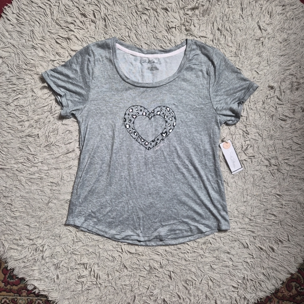 Marilyn Monroe T Shirt Tee Top Shirt Size Large L Gray Soft Heart Leopard Print